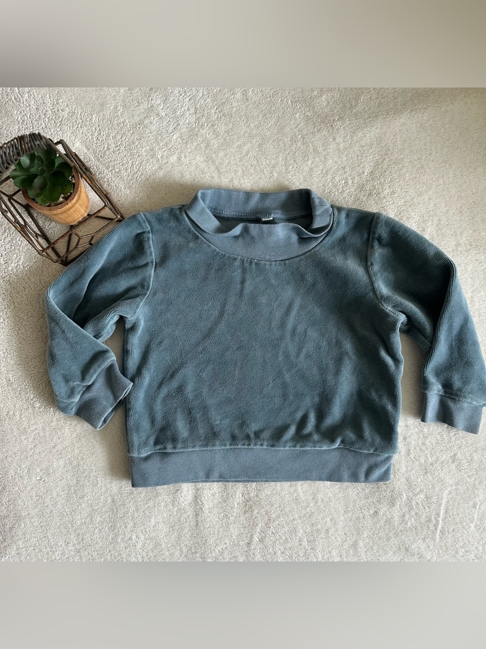 Mori Velvet Sweatshirt in Slate Blue